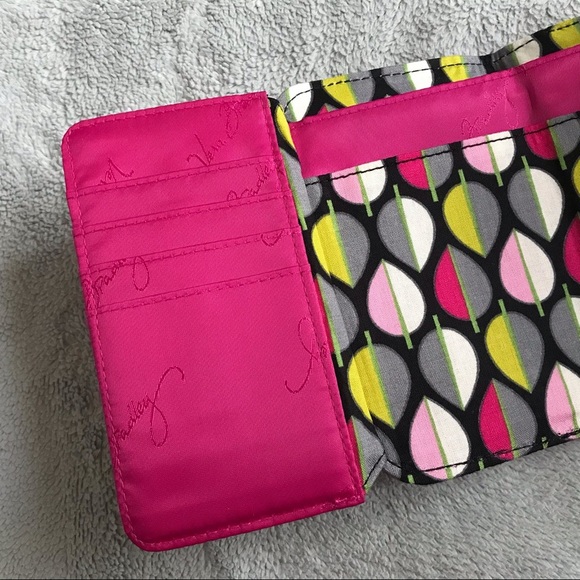 Vera Bradley Iconic Riley Flap Wallet Fuchsia Pink - Picture 10 of 15